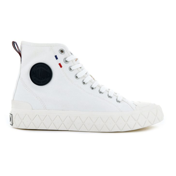 Baskets Palladium Palla Ace Tela High Tops Femme Blanche | FR FTN803Q